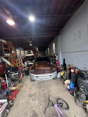 Garage, Interior, Recessed Lighting, Stone Walls