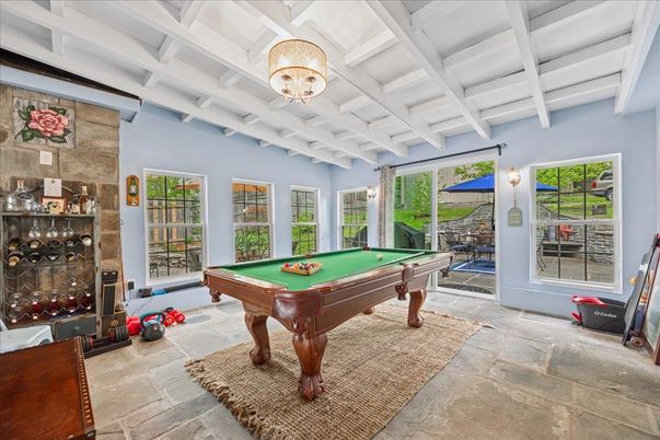 Billiard Table, Chandelier, Game Room, Interior