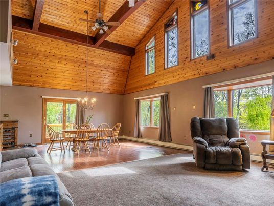 Chandelier, Dining room, Interior, Living room, Wooden Beams, Wooden Ceilings, Wood Texture Flooring, Wooden Walls