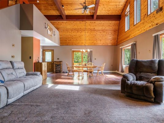 Dining room, Interior, Pendant Lights, Wooden Beams, Wooden Ceilings, Wood Texture Flooring