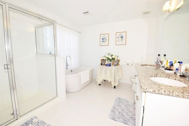 Bathroom, Dual Sink Vanities, Glass Shower, Interior