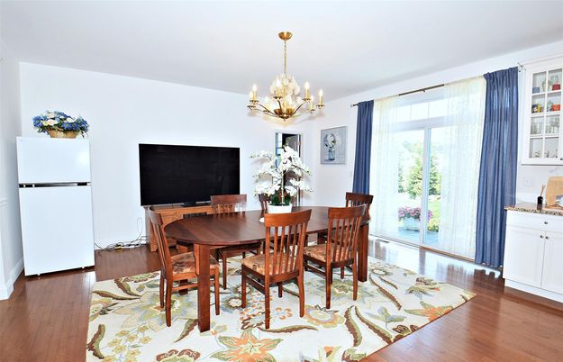 Chandelier, Dining room, Interior, Wood Texture Flooring
