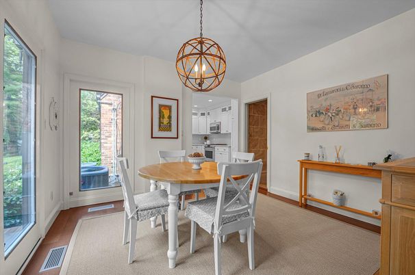 Chandelier, Dining room, Interior, Kitchen, Pendant Lights, Wood Texture Flooring