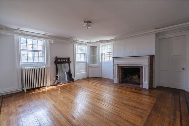 Empty room, Fireplace, Interior, Wood Texture Flooring