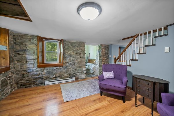 Interior, Stone Walls, Wood Texture Flooring