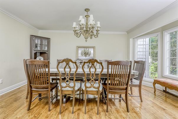 Chandelier, Dining room, Interior, Wood Texture Flooring