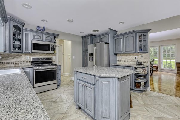 Interior, Kitchen, Marble, Recessed Lighting, Stainless Steel Appliances
