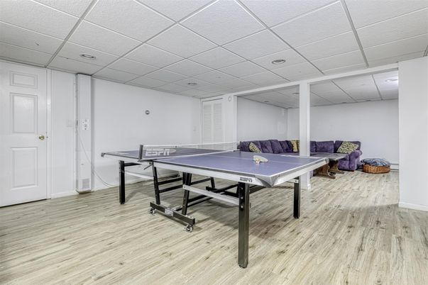 Game Room, Interior, Recessed Lighting, Wood Texture Flooring