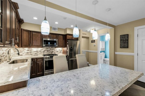 Interior, Kitchen, Pendant Lights, Recessed Lighting, Stainless Steel Appliances