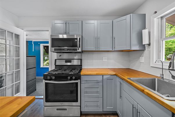 Interior, Kitchen, Stainless Steel Appliances, Wood Texture Flooring