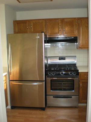 Interior, Kitchen, Stainless Steel Appliances, Wood Texture Flooring