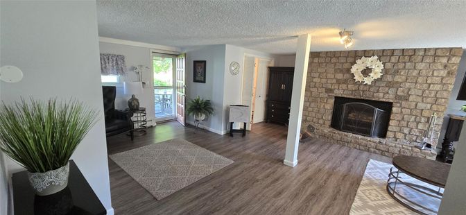 Fireplace, Interior, Stone Walls, Wood Texture Flooring