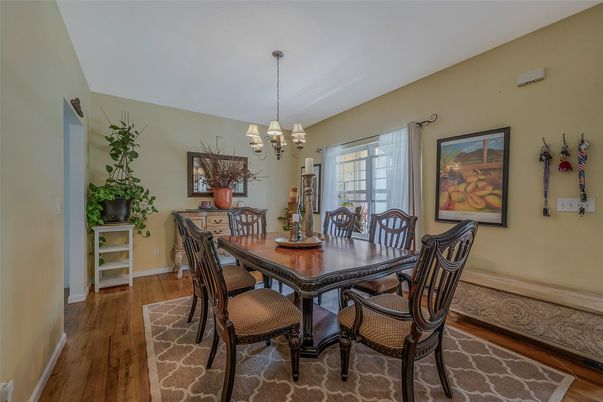 Chandelier, Dining room, Interior, Wood Texture Flooring