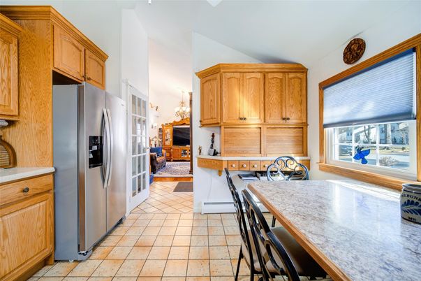 Chandelier, Interior, Kitchen, Stainless Steel Appliances