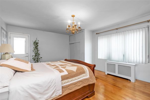 Bedroom, Chandelier, Interior, Wood Texture Flooring