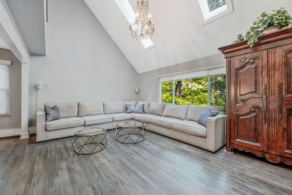 Chandelier, Interior, Living room, Wood Texture Flooring