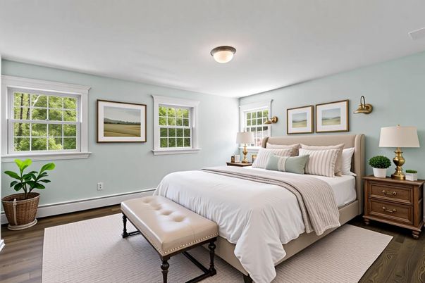Bedroom, Interior, Wood Texture Flooring