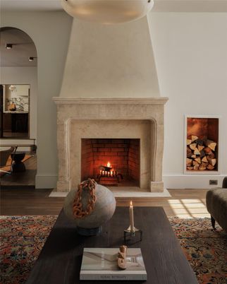 Fireplace, Interior, Living room, Wood Texture Flooring
