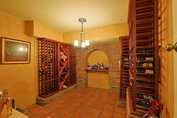 Interior, Pendant Lights, Stone Walls, Wine Storage