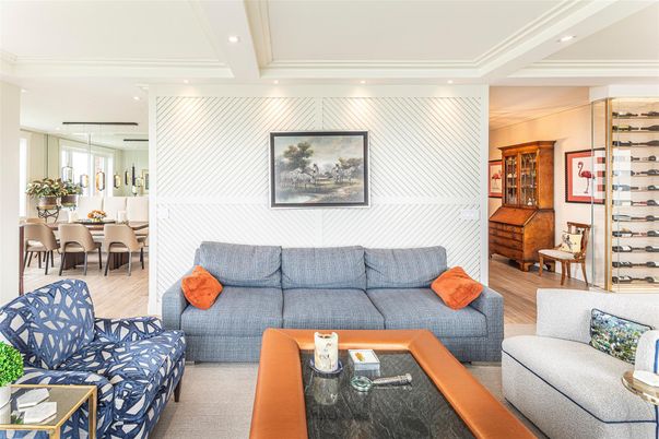 Dining room, Interior, Living room, Pendant Lights, Piano, Recessed Lighting, Wood Texture Flooring