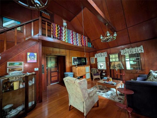 Chandelier, Interior, Living room, Wooden Ceilings, Wood Texture Flooring, Wooden Walls