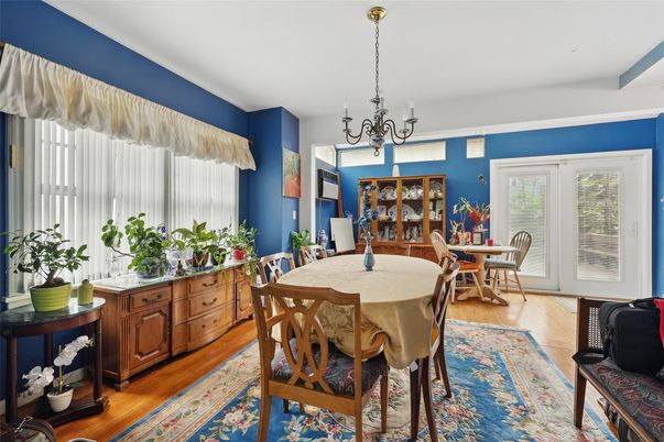 Chandelier, Dining room, Interior, Wood Texture Flooring