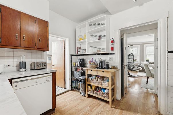 Interior, Kitchen, Wood Texture Flooring