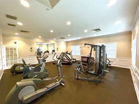 Fitness Equipment, Gym, Interior, Recessed Lighting