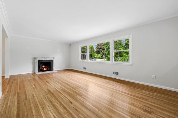 Empty room, Fireplace, Interior, Wood Texture Flooring
