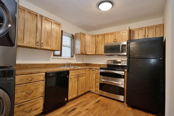 Interior, Kitchen, Stainless Steel Appliances, Wood Texture Flooring