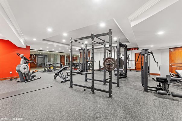 Fitness Equipment, Gym, Interior, Recessed Lighting