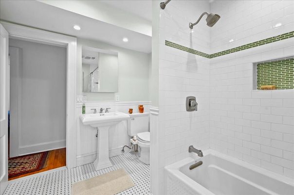 Bathroom, Interior, Recessed Lighting, Wood Texture Flooring