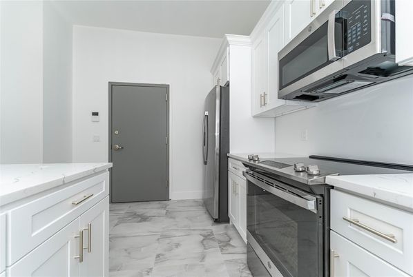 Interior, Kitchen, Marble, Stainless Steel Appliances