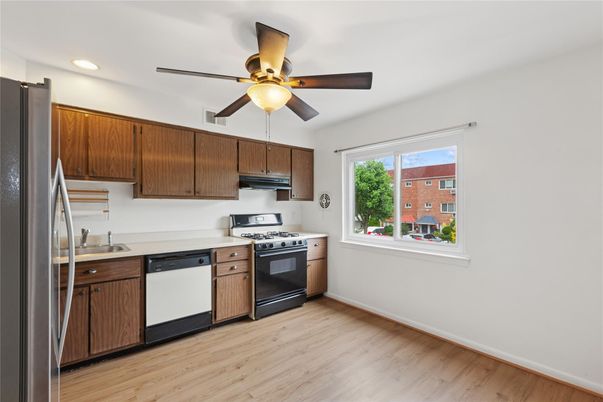Interior, Kitchen, Recessed Lighting, Wood Texture Flooring