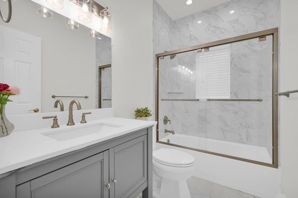 Bathroom, Interior, Marble, Marble Walls, Recessed Lighting