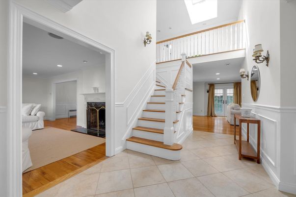 Fireplace, Interior, Recessed Lighting, Wood Texture Flooring