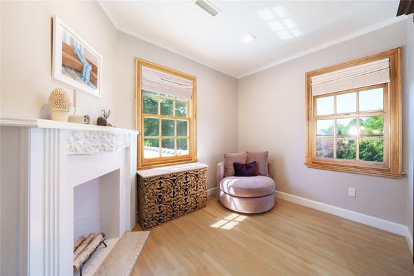 Fireplace, Interior, Recessed Lighting, Wood Texture Flooring