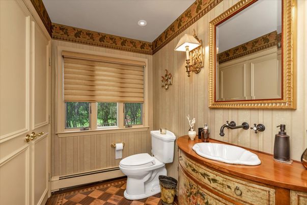 Bathroom, Interior, Recessed Lighting, Wood Texture Flooring