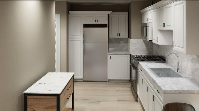 Interior, Kitchen, Wood Texture Flooring