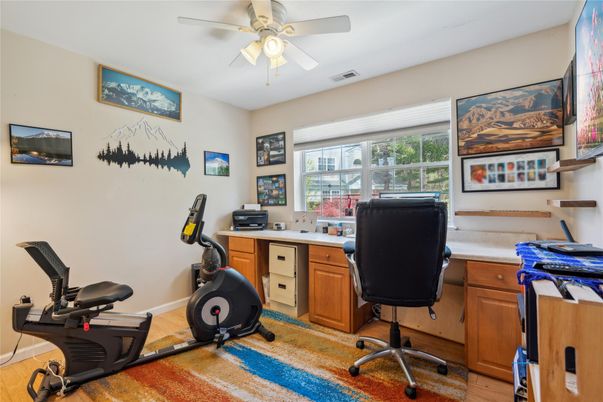 Fitness Equipment, Home Office, Interior, Wood Texture Flooring