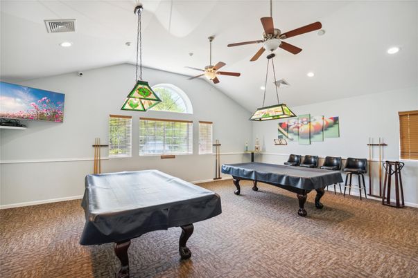 Billiard Table, Game Room, Interior, Pendant Lights, Recessed Lighting