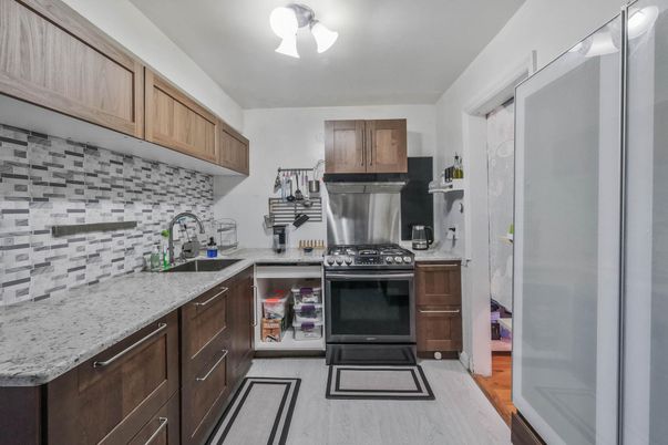 Interior, Kitchen, Stainless Steel Appliances, Wood Texture Flooring
