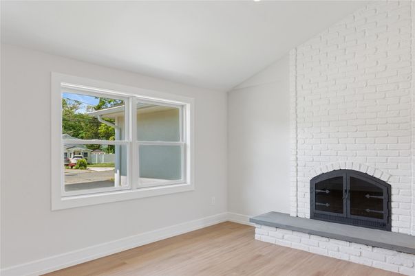 Empty room, Fireplace, Interior, Wood Texture Flooring