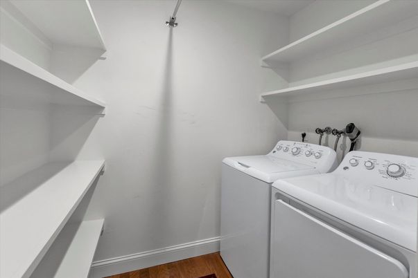 Interior, Washer, Wood Texture Flooring