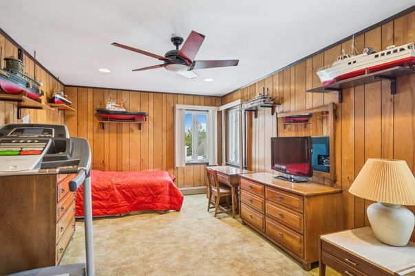 Home Office, Interior, Recessed Lighting, Wooden Walls