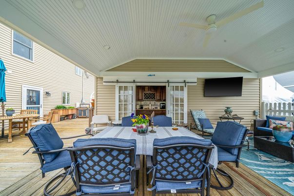 Dining room, Exterior, Wood Texture Flooring