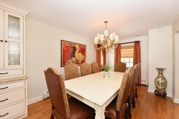 Chandelier, Dining room, Interior, Wood Texture Flooring