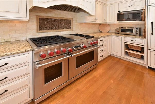 Interior, Kitchen, Stainless Steel Appliances, Wood Texture Flooring