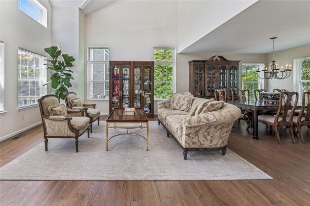 Chandelier, Dining room, Interior, Living room, Wood Texture Flooring