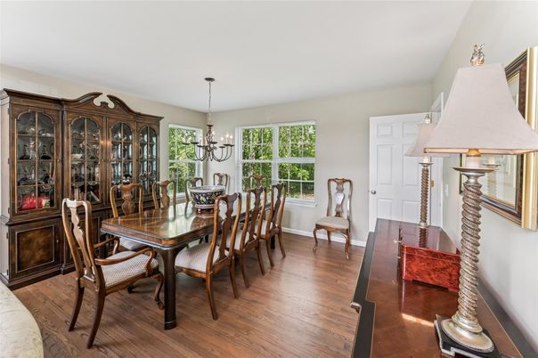 Chandelier, Dining room, Interior, Wood Texture Flooring